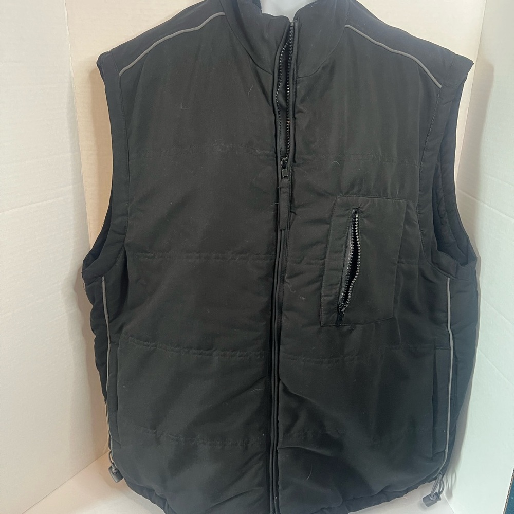 Adolfo Men’s Quilted Vest Zip Up Size 2XL Black Sleeveless Outerwear